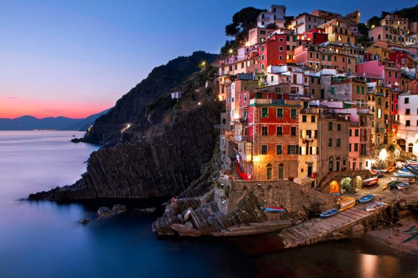 Riomaggiore Cinque Terre Italy at Dusk | James Brandon